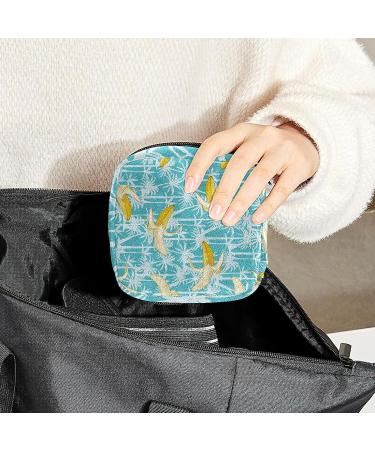 Yellow Banana Coconut Tree Sanitary Napkin Storage Bag - Period Pouch for Women and Teen Girls - Multi-colored 9 - Buy Online on GoSupps.com