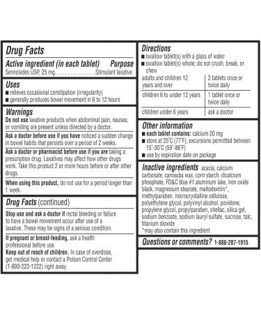 Equate Maximum Strength Laxative Sennosides 25mg 90 Count - Stimulant Laxative for Fast Relief - Buy Online on GoSupps.com