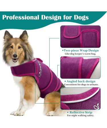 Zeaxuie Baby-Use-Grade Dog Anxiety Vest Breathable Dog Jacket Wrap for Thunderstorm Travel Fireworks Vet Visits- Calming Coat for Small Medium & Large Dogs-XS-Purple Purple XS - Buy Online on GoSupps.com