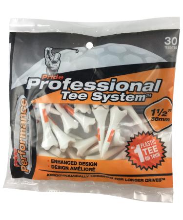 Pride Performance Professional Tee System Plastic Golf Tees (Pack of 30), 1 1/2-Inch