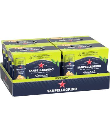 San Pellegrino Naturali Italian Sparkling Drink Pompelmo Grapefruit 330 mL Can 24 Cans Total - Buy Online on GoSupps.com