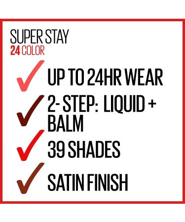 Maybelline Super Stay 24-Hour Liquid Lipstick & Balm Set - Relentless Ruby | Long Lasting, Highly Pigmented Color | Ruby Red Shade | 1 Count - Buy Online on GoSupps.com