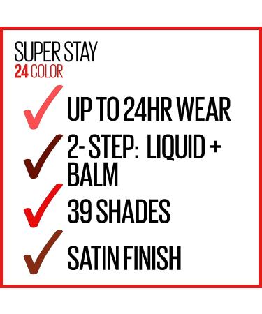 Maybelline Super Stay 24 Liquid Lipstick Eternal Cherry Red | Long Lasting Formula with Moisturizing Balm | Highly Pigmented Color | 1 Count - Buy Online on GoSupps.com