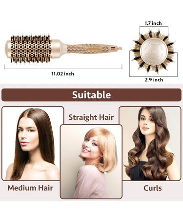 AIMIKE Round Brush for Blow Drying - Nano Ceramic & Ionic Hair Brush, 1.7 Inch Professional Styling Tool - Buy Online on GoSupps.com