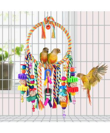 Katumo Bird Swing Toy with Colorful Chewing Toys for Lovebirds, Finches, Parakeets, Budgerigars, Conures & More | Small Bird Perch - Buy Online on GoSupps.com