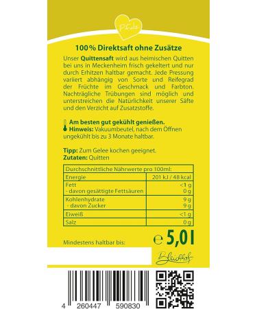  Bleichhof BLEICHHOF Quince Juice Direct Juice Vegan Bag-in-Box (1 x 5 L) - Buy Online on GoSupps.com