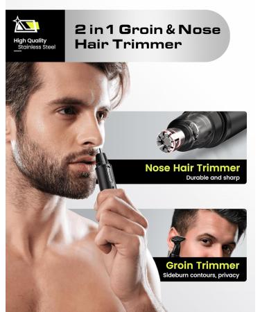 Ferrisa Back Razor for Men | Long Handle Body Trimmer & Electric Facial Razor | Nasal Hair Trimmer with Replaceable Heads - Buy Online on GoSupps.com