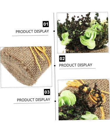 TOPBATHY Artificial Roses 2pcs Potted Roses Bonsai Pot Office Mini Linen Rose Bonsai Greenx2pcs 12X10CMx2pcs - Buy Online on GoSupps.com