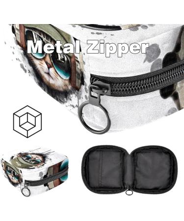 Cool Music Cat Women's Storage Bags - Large Menstrual Cup Pocket with Zipper Multi-Colored Inserts for Tampons & Pantyhose - Buy Online on GoSupps.com