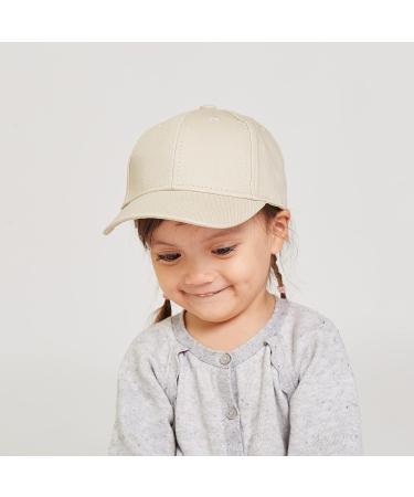LANGZHEN Kids Plain Baseball Cap Hat, 100% Cotton, Adjustable Sun Hat for Girls Boys 1-2 Years - Beige - Buy Online on GoSupps.com