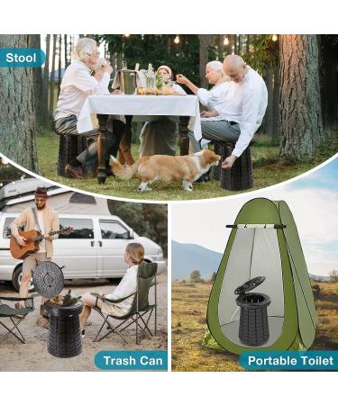 TRIPTIPS Upgrade XXL Retractable Portable Camping Toilet - Height Adjustable, Foldable & Collapsible Stool for Adults and Kids - Buy Online on GoSupps.com