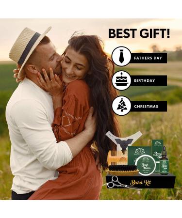 Beard Kit & Conditioner Products For Men Care Beard Brush - Mustache Comb - Balm - Oil - Stainless Steel Trimming Scissor & Shaping Tool by White Naturals - Buy Online on GoSupps.com