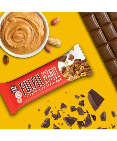 Fulfil Vitamin and Protein Bars (15 x 40g Bars) - Chocolate Peanut Butter Flavour - 15g High Protein 9 Vitamins Low Sugar - Buy Online on GoSupps.com