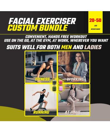 Jawzrsize Pop N Go and Custom Fit Jaw Enhancer Bundles- Jaw Face and Neck Exerciser and Toner Guys Pack - Buy Online on GoSupps.com