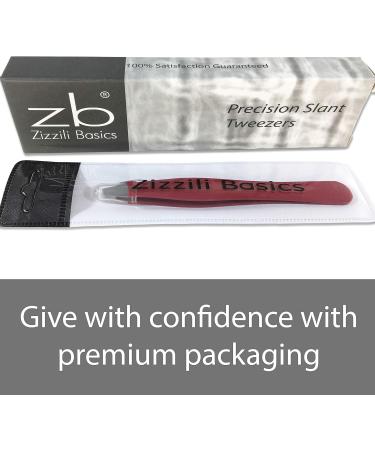 Tweezers Surgical Grade Stainless Steel - Slant Tip for Expert Eyebrow Shaping and Facial Hair Removal with Protective Pouch - Tool for Men and Women (Ruby Red) - Buy Online on GoSupps.com