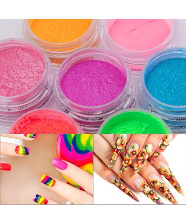 Duufin 36 Colours Nail Pigment Powder Fluorescent Nail Powder Iridescent Pearlescent Colourful Nail Powder Pigment for Nail Art Body and Crafts Bright - Buy Online on GoSupps.com