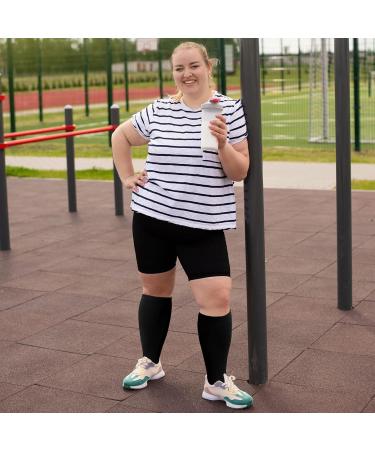 Zfsock Compression Stockings for Thick Calves | 20-30mmHg Medical Support Socks for Men & Women | Travel & Sport 3XL Black - Buy Online on GoSupps.com