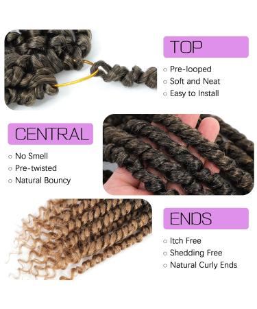 9 Packs Passion Twist Crochet Hair 12 Inch Pre-Twisted Crochet Hair Pre Looped Crochet Hair for Black Women Crochet Passion Twist Hair Synthetic Hair Extensions T27 12 Inch (Pack of 9) T27 - Buy Online on GoSupps.com
