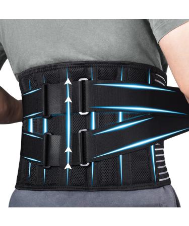 ERARROW Back Braces for Men and Women, Back Support Belt for Lower Back Pain Relief with 6 Stays, Breathable Anti-skid Lumbar Support Belt with Dual Adjustable Straps for Sciatica,Herniated Disc(L/XL) L/XL(35.4-49.2")