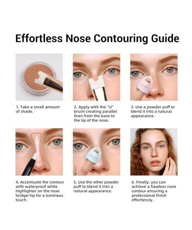U-Shaped Viral Contour Nose Brush Set | Dual-Ended Makeup Brush & Foundation Sponge for Perfect Contouring | Enhance Your Look with Professional Makeup Tools - Buy Online on GoSupps.com