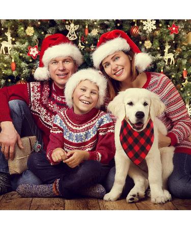 GOYOSWA 2 Pack Christmas Dog Bandanas for Large Dogs Buffalo Plaid Dog Bandana Triangle Scarf Christmas Dog Cosumes for Small Medium Large Extra Large Dogs (Red Plaid Large) Red Plaid Large - Buy Online on GoSupps.com