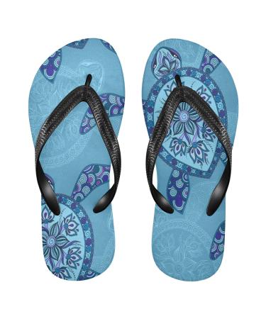 Mnsruu Sea Turtle Flip Flops for Home Hotel Spa Bedroom Travel L