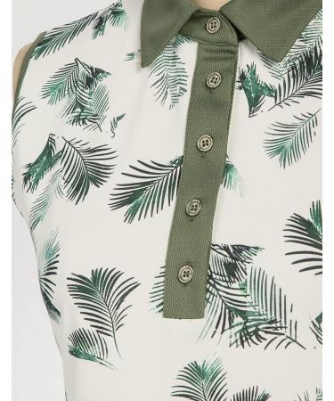 JACK SMITH Women's Sleeveless Golf Polo Shirt - Floral Print, Quick Dry, Sun Protection Tank Top - Green Leaf, XL - Buy Online on GoSupps.com