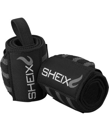 SHEIX Weightlifting Wrist Wraps for Men & Women - 18 Support Straps for Deadlift, Bench Press, Crossfit & Powerlifting - Grey - Buy Online on GoSupps.com