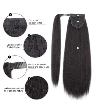 Long Yaki Straight Ponytail for Women - 24-Inch Synthetic Clip-In Hairpiece | International Shipping Available - Buy Online on GoSupps.com