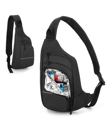 BAFASO Epipen Carrying Case (Sling Bag Version) Epipen Case for Auvi-Q Inhaler and Other Supplies Black