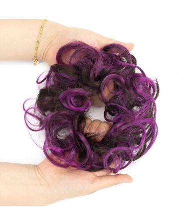 IMISSU 2-Piece Messy Bun Hair Tie Extensions | Wavy Curly Chignon Headband in Brown Rose for Effortless High-Up Hairstyles - Buy Online on GoSupps.com