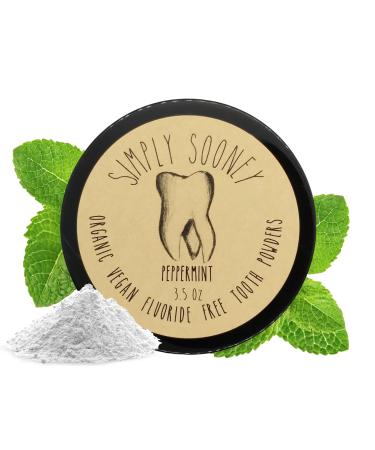 Organic Vegan Fluoride Free Remineralizing Tooth Powder Peppermint Formula Value Size UP to 6 Month Supply I Natural WHITENING I Stronger Teeth