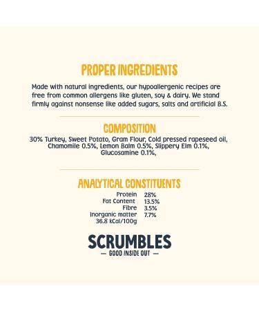 Scrumbles Nibbles 100% Natural Calming Dog Treats - Grain Free Turkey Training Treats 100g - Buy Online on GoSupps.com