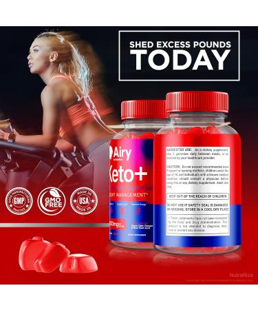 Airy Keto Gummies - 1000MG Apple Cider Vinegar & B Vitamins | Advanced Formula for Weight Loss | Official Keto Supplement (60 Gummies - Buy Online on GoSupps.com
