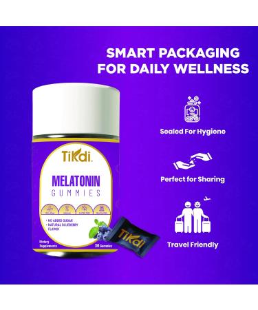 TIKDI Melatonin 5mg Gummy - 30 Count - Vegan Non-GMO Gluten-Free Gelatin Free No Added Sugar - Buy Online on GoSupps.com