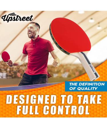 Upstreet Professional Ping Pong Paddles Set for Indoor and Outdoor Recreational Games - Black Ping Pong Balls Included - Buy Online on GoSupps.com