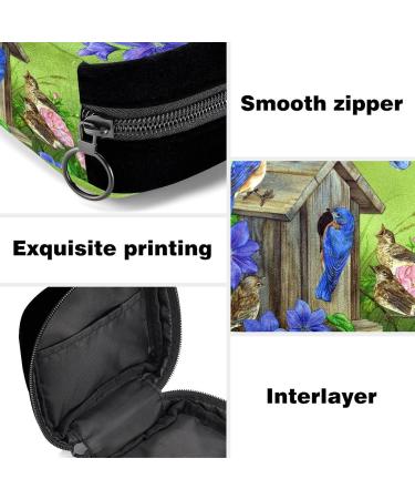 GIAPB Period Bag Sanitary Napkin Storage Holder | Blue Birds Butterfly Flower Makeup Pouch Color4471 - Buy Online on GoSupps.com