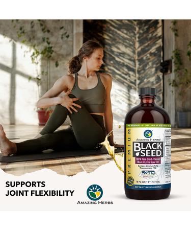 Amazing Herbs Premium Black Seed Oil 16oz (Pack of 2) - Gluten Free, Non GMO, Cold Pressed Nigella Sativa for Digestive Health, Immune Support & Brain Function - Buy Online on GoSupps.com