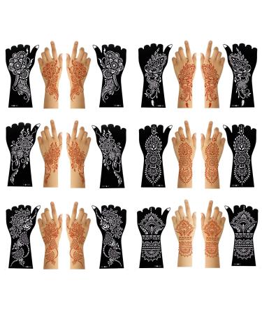 Henna Tattoo Stencil Kit 12 Sheets Henna Tattoo Stickers for Hand Forearm Tattoo Template  Indian Temporary Tattoo Stickers for Women Girls Tattoo Stickers for Face Paint Body Art - Buy Online on GoSupps.com