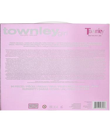 Townley Girl 96 Pcs Stick on Nails Set | Glitter-Glamup & Metallic Press- On Nail Sets for Girls | Self-Adhesive Artificial Nails Pink - Buy Online on GoSupps.com