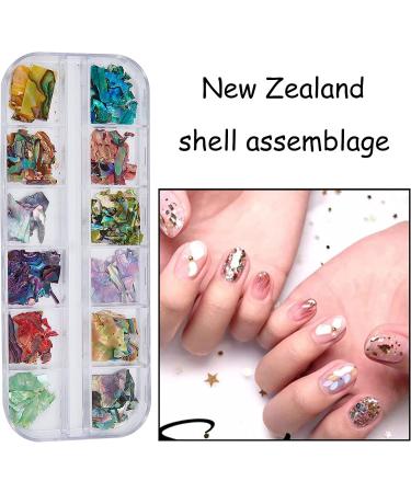 NICENEEDED 12 Colors Abalone Seashell Nail Art Flakes - Style 2 - Buy Online on GoSupps.com