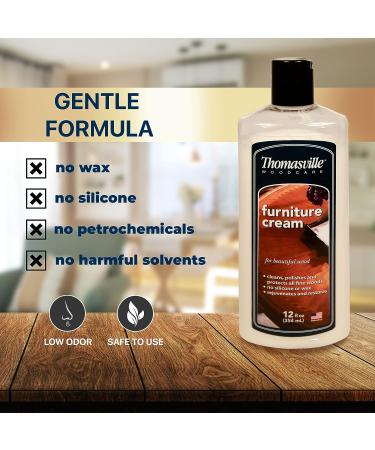 Thomasville Furniture Cream for Hardwood, Laminate, and Faux Finished Floors - 12oz Bottle | Shine Restorer, Protector, and Surface Cleaner | Ideal House Cleaning Supply for Home Improvement - Natural Look, Cuts Grease - Buy Online on GoSupps.com