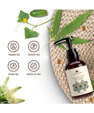 AVIMEE HERBAL 2% Salicylic Acid Face Wash For Oily Skin | Sulphate free Anti Acne Face | For Acne or Pimples | For Women & Men | 100 ml (Pack of 1) - Buy Online on GoSupps.com