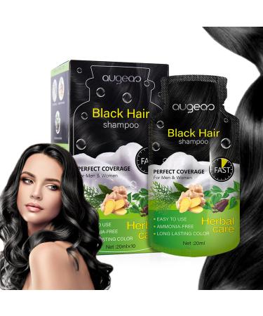 Natural Plant Hair Dye for Grey Hair Black Bubble Plant Hair Dye Shampoo for Men Cream 6.76 Fl Oz Demi-Permanent Suitable for all hair colors Box of 10