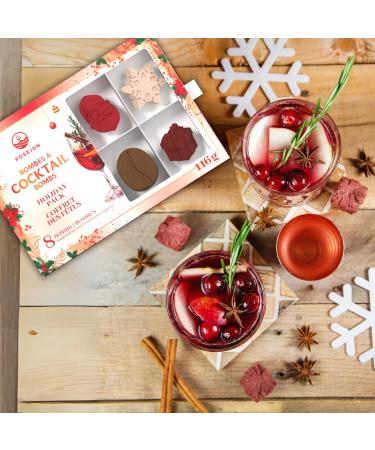 Poseidn Cocktail Bombs Gift Set Holiday Pack 8 Drink Mixers for Cocktail and Mocktail Drinks Santa Martini Christmas Sangria Frozen Gin Tonic Espresso Martini - Buy Online on GoSupps.com