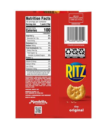 RITZ Original Crackers 72 Snack Packs - 4 Boxes, 18 Count Per Pack - Buy Online on GoSupps.com