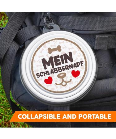My SCHLABBERNAPF - Foldable Portable Pet Bowl with Carabiner | Travel-Friendly Drinking & Food Bowl for Dogs and Cats - Buy Online on GoSupps.com