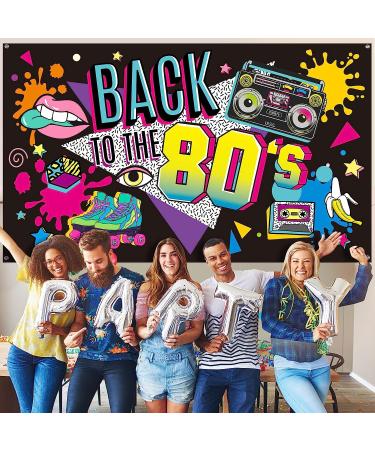 80's Party Decorations Banner & Backdrop Set - 73 x 43 x 0.04 Inch - Retro Photography Background & Supplies - Buy Online on GoSupps.com