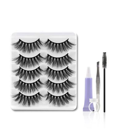 5 Pairs False Eyelashes Volume & Curl Fake Eyelash Strips Lash Extensions Look Fluffy False Lashes 3D-15