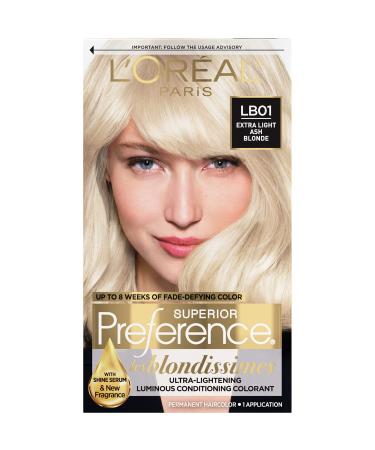 L'Oreal Paris Superior Preference Fade-Defying + Shine Permanent Hair Color  LB01 Extra Light Ash Blonde  Pack of 1  Hair Dye LB01 Extra Light Ash Blonde 1 Count (Pack of 1)